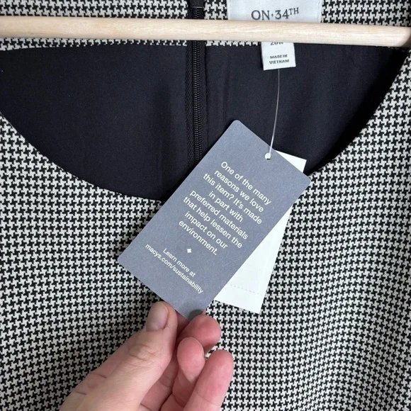 ON 34th Houndstooth Double Weave Sheath Dress Size 20 NWT - Picture 7 of 15